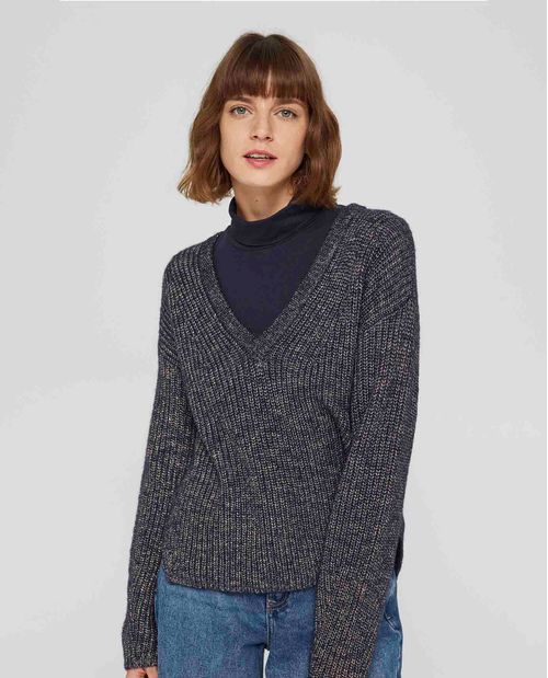 Suéter para mujer con hilo metalizado