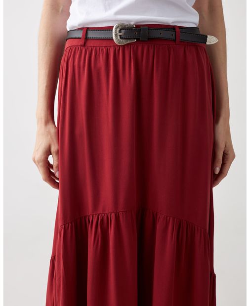 Falda midi para mujer con bolero y cinturón extraíble