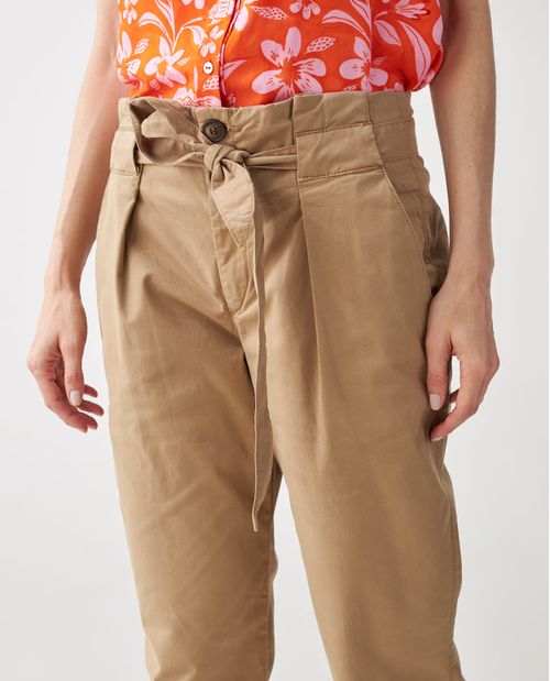 Pantalón para mujer beige estilo Paper Bag