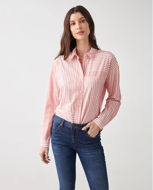 Camisa para mujer con diseño a rayas 100% algodón