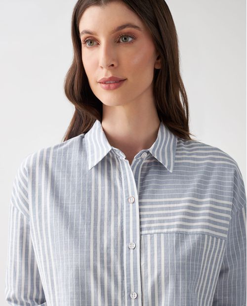 Camisa para mujer con diseño a rayas 100% algodón
