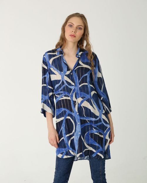 Camisa estampada hilo metalizado