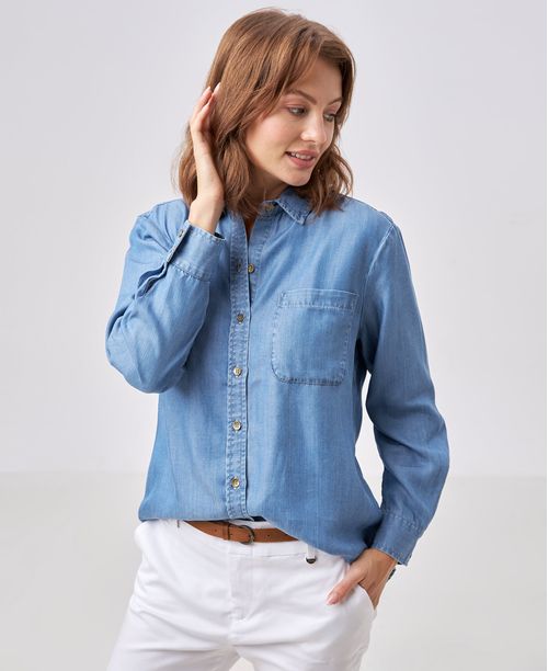 Camisa vaquera esencial en Tencel