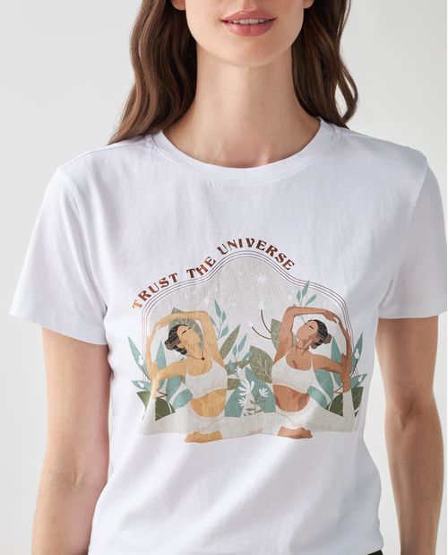 Camiseta para mujer con motivos estampados en el frente