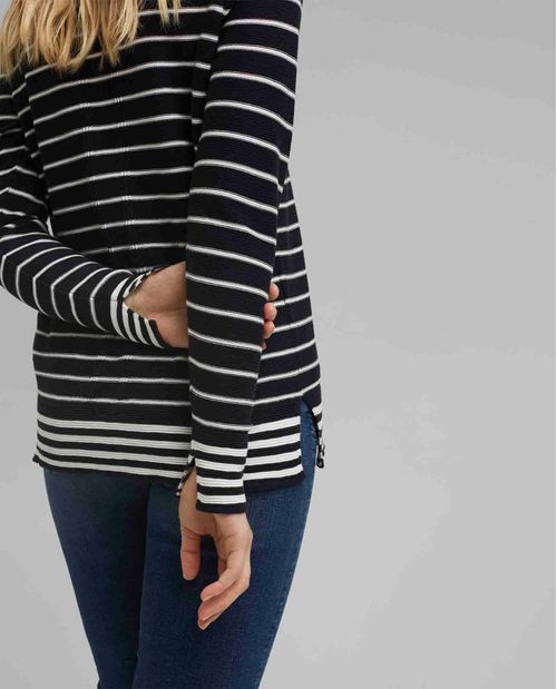 Suéter para mujer con diseño a rayas en mezcla de algodón ecológico