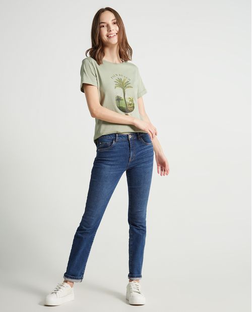 Camiseta estampada oversized para mujer