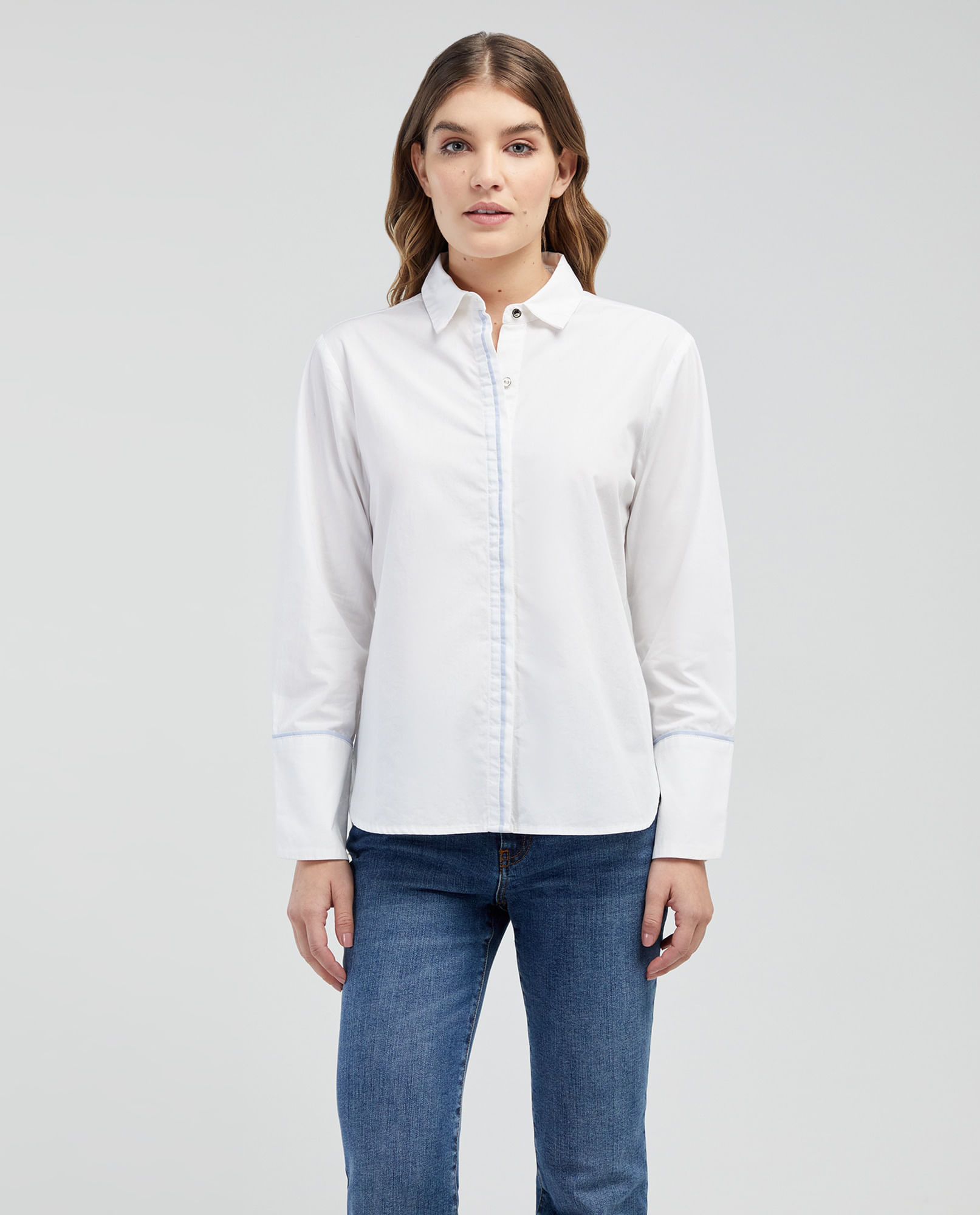 Camisas con botones para mujer camisa de manga larga con solapa de