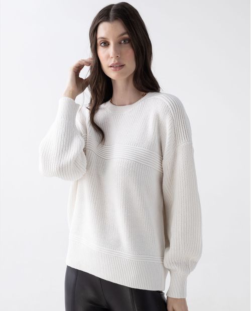 Suéter con textura en mezcla de algodón