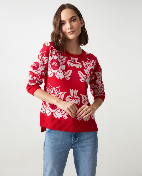 Suéter para mujer cuello redondo con estampado