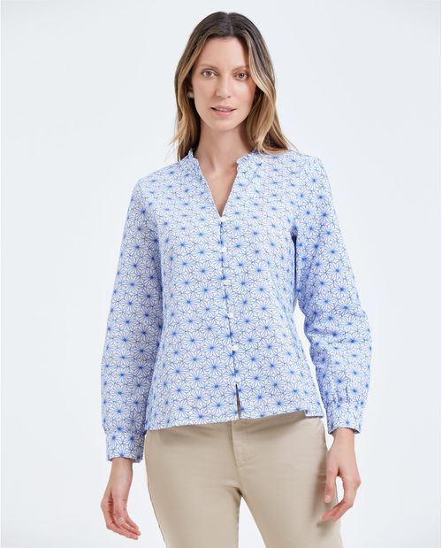 Camisa con diseño floral para mujer