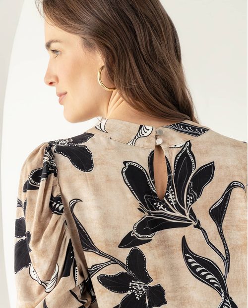 Camisa con estampado floral para mujer