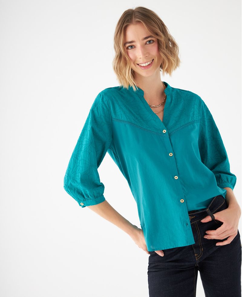 Camisa cuello neru online mujer