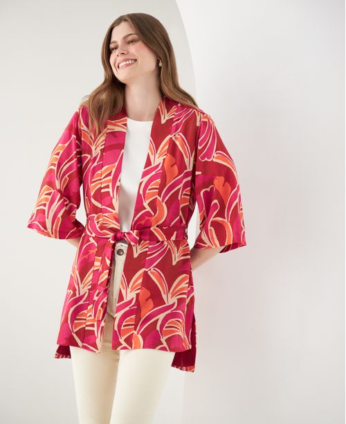 Abrigo tipo kimono para mujer