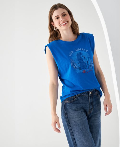 Camiseta con hombreras para mujer