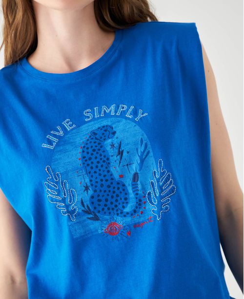 Camiseta con hombreras para mujer