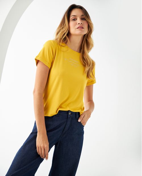 Camiseta manga corta con guardapolvo para mujer