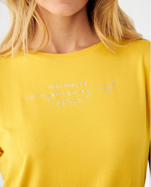 Camiseta manga corta con guardapolvo para mujer