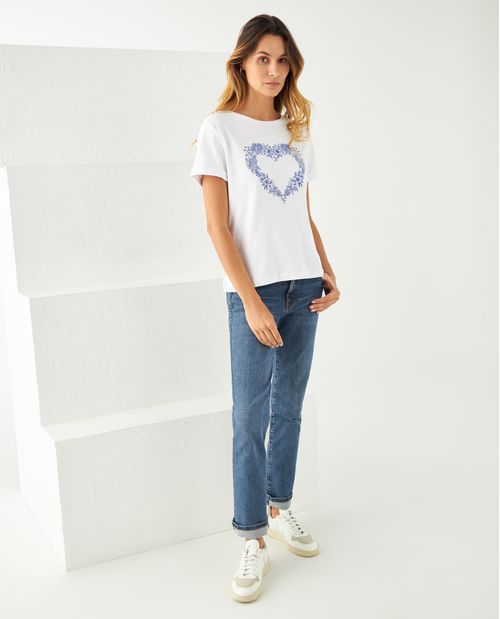 Camiseta con estampado frontal para mujer