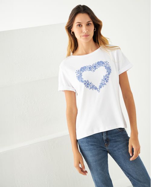 Camiseta con estampado frontal para mujer