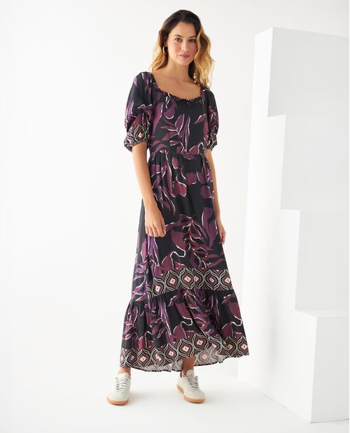 Vestido midi estampado para mujer