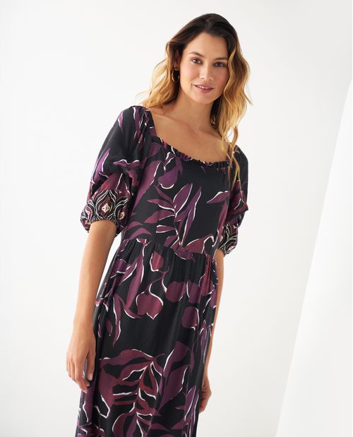 Vestido midi estampado para mujer