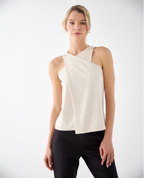 Camisa con escote cruzado para mujer