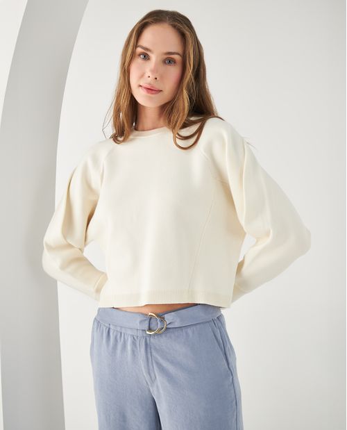 Suéter tejido manga amplia para mujer