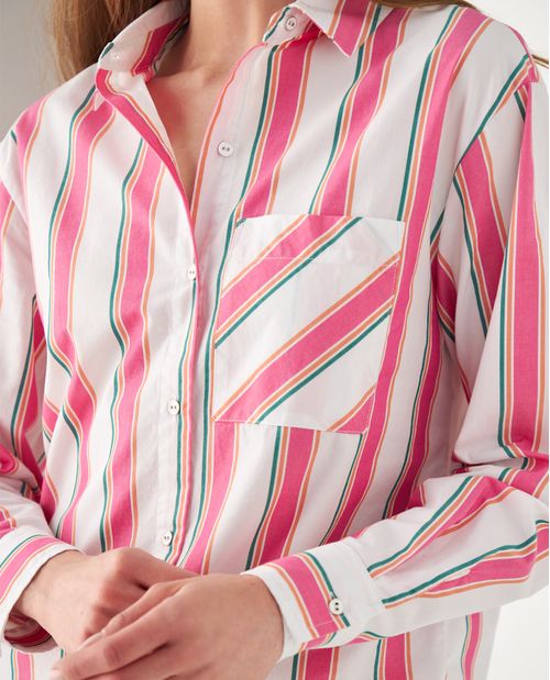 Camisa con diseño a rayas para mujer