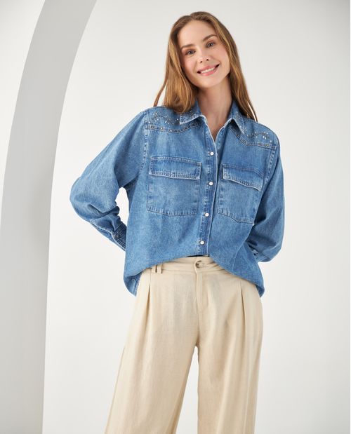 Camisa en denim para mujer