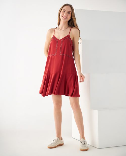 Vestido con escote en V para mujer