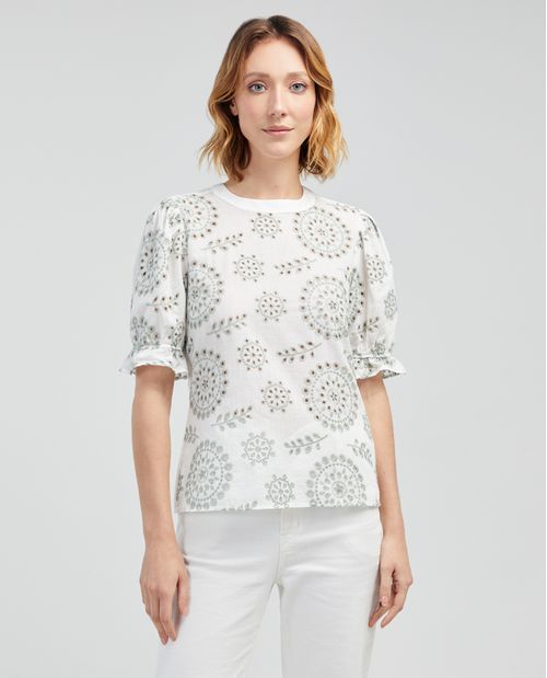 Camisa con bordado para mujer