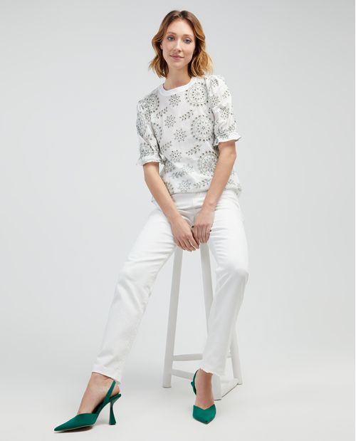 Camisa con bordado para mujer