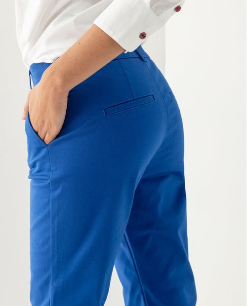 Pantalón con broche y cierre ocultos para mujer