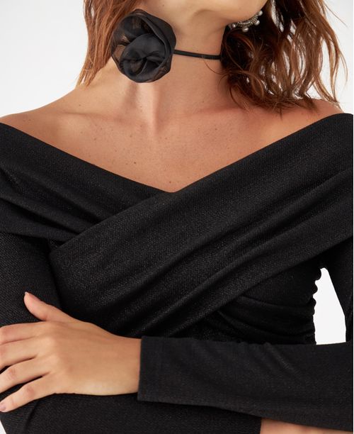 Camiseta con efecto brillante para mujer