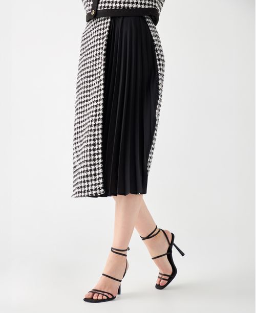 Falda con mini recuadros para mujer