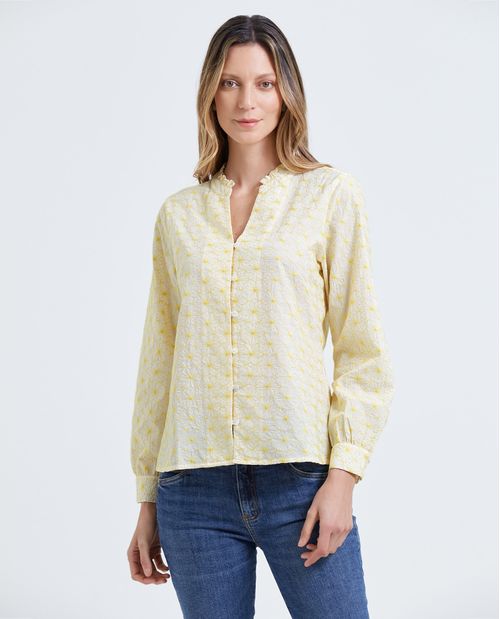 Camisa con diseño floral para mujer