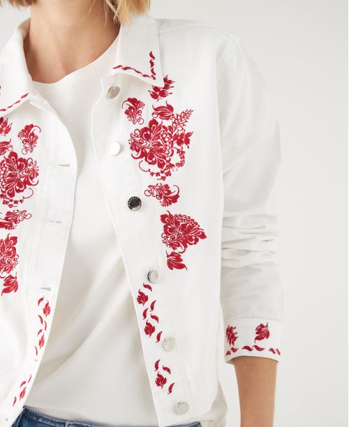 Chaqueta con diseños bordados para mujer