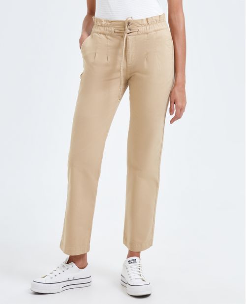 Pantalón con elástico en cintura para mujer