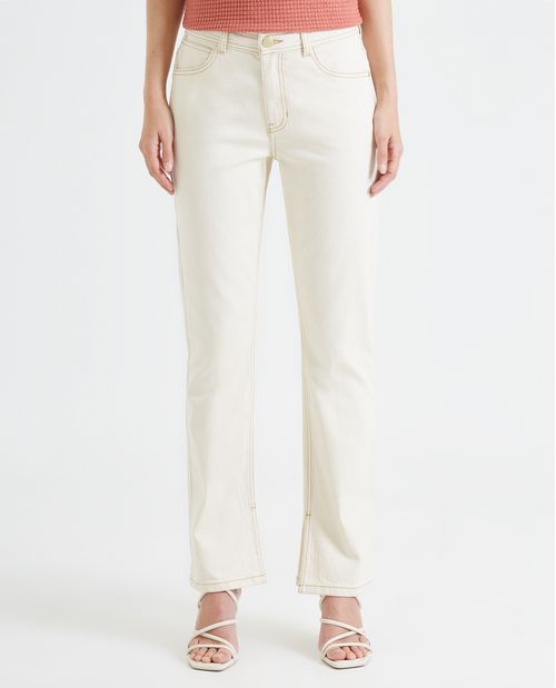 Jean Straight con hilos en contraste para mujer