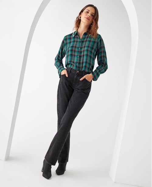 Jean Straight efecto vintage para mujer