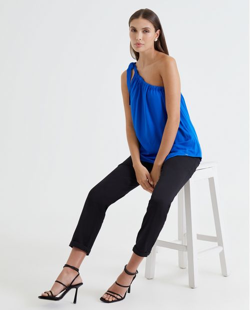 Camisa con tira que anuda en hombro para mujer