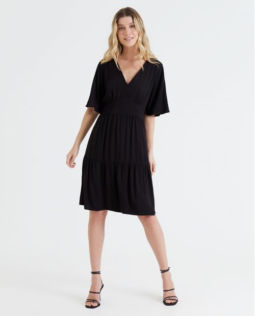 Vestido midi con manga amplia para mujer