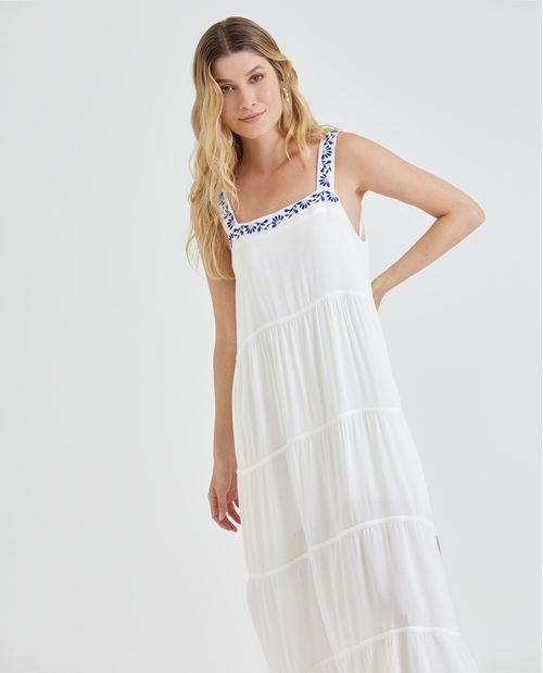 Vestido con detalles bordados para mujer