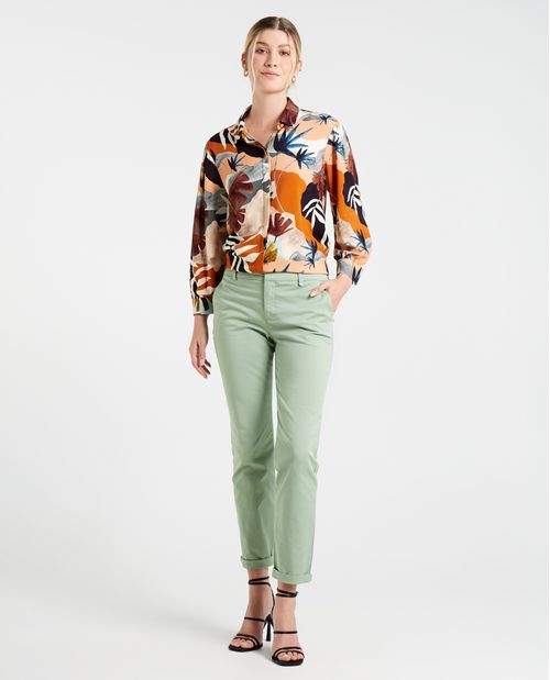 Pantalón con bolsillos diagonales para mujer