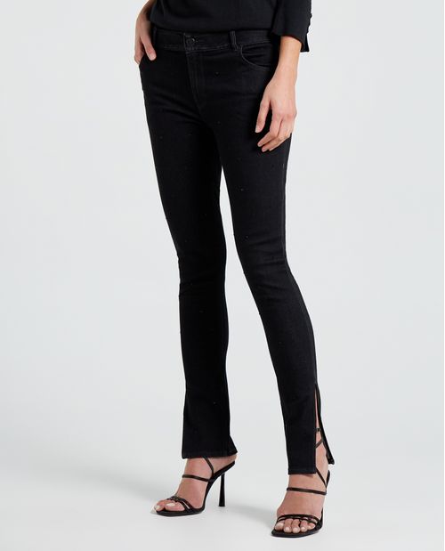 Jean Skinny con apliques brillantes para mujer