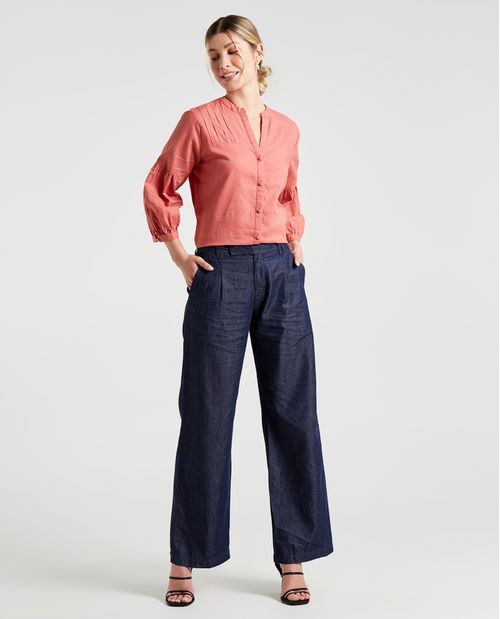 Camisa de mangas con volumen para mujer