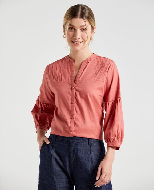 Camisa de mangas con volumen para mujer