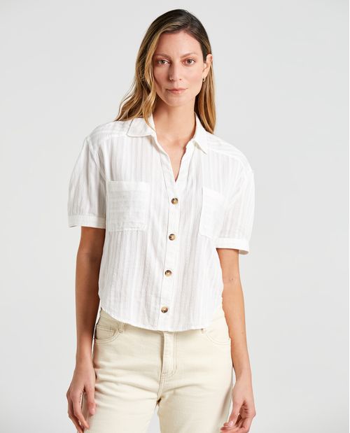 Camisa con cuello clásico para mujer