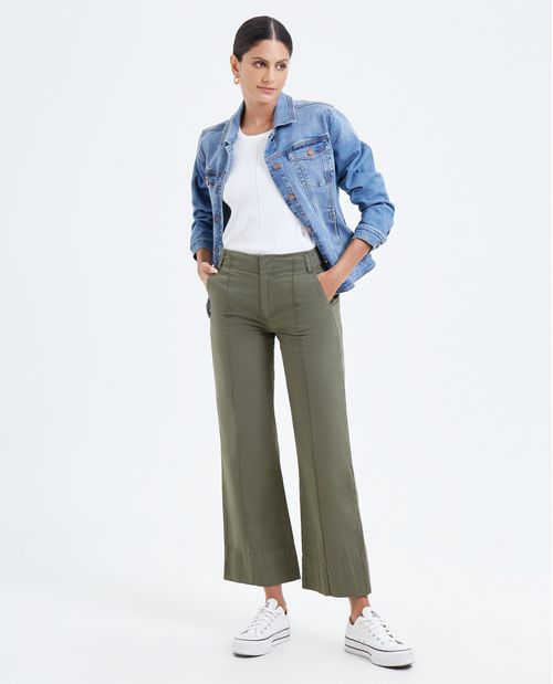 Pantalón bota amplia con bolsillos para mujer