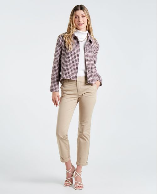 Chaqueta con detalles brillantes para mujer